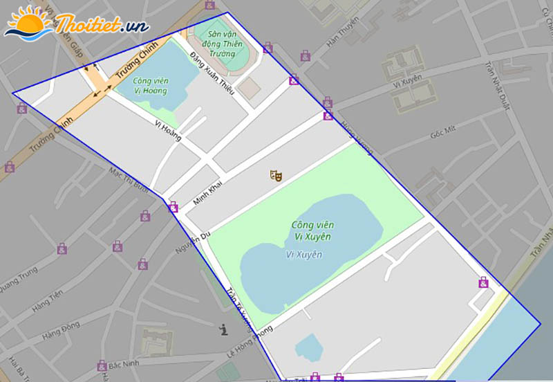 Bản đồ giao thông phường Vị Hoàng