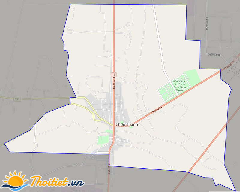 Bản đồ giao thông Thị trấn Chơn Thành
